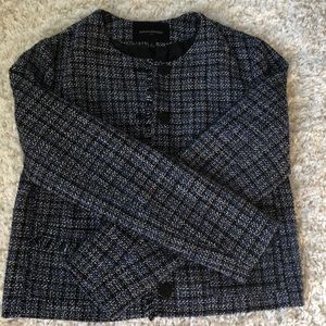 Blue & Black Banana Republic tweed blazer